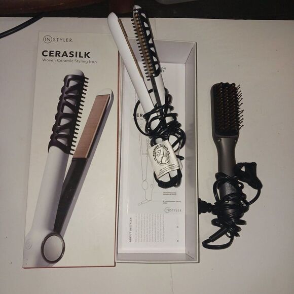 Hair straightener new with box & Hot Straightener Hair Brush new without… - Picture 1 of 9